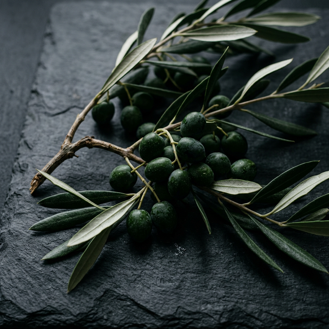 Zeytin dalı ve yeşil zeytinler